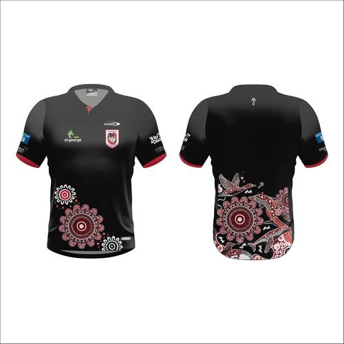 St George ILL Dragons NRL Classic Indigenous Polo Shirt Sizes S-3XL! T4