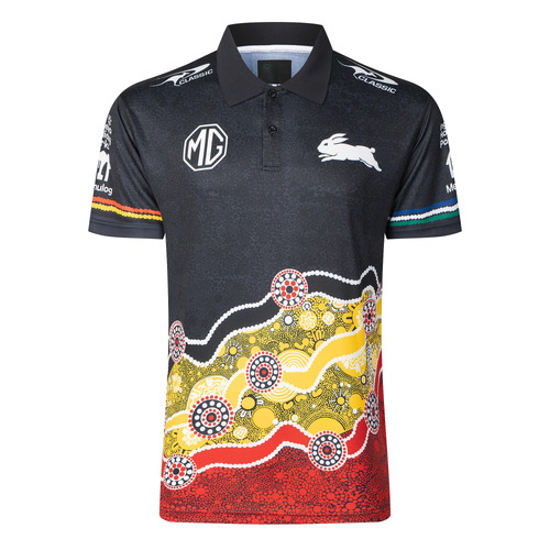 South Sydney Rabbitohs NRL Classic Indigenous Polo Sizes S-7XL! T4