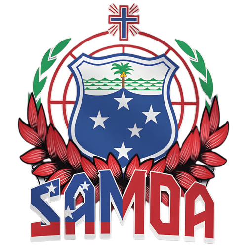 Samoa Rugby League UV Car Samoa Floral Crest Medium Decal Sticker