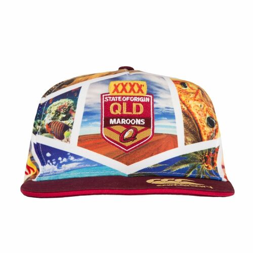 Queensland Maroons State Of Origin CCC Photographic Flat Peak Cap/Hat!