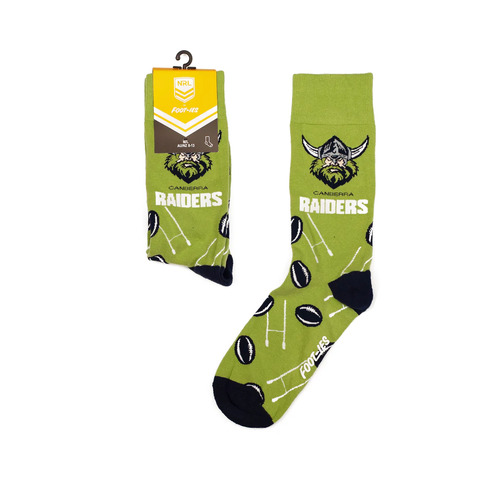 Canberra Raiders NRL Goal Post Logo Socks Adults Size 8-13!