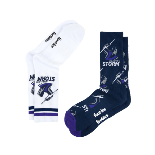 Melbourne Storm NRL 2 Pack Team Logo Sneaker Socks!