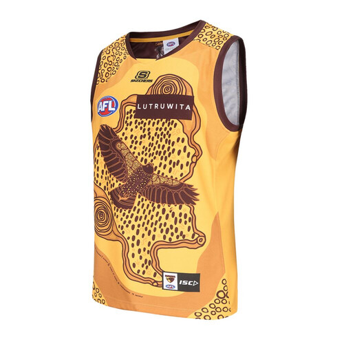 Hawthorn Hawks AFL ISC Gold Indigenous Guernsey Sizes S-7XL! T4
