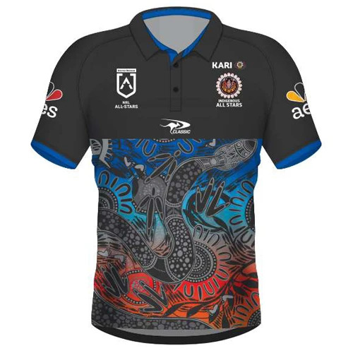 IAS Indigenous All Stars Performance Polo Shirt Sizes S-7XL! T2