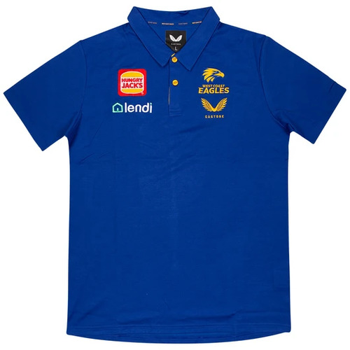 West Coast Eagles AFL Castore Travel Polo Royal Size S-5XL! T1