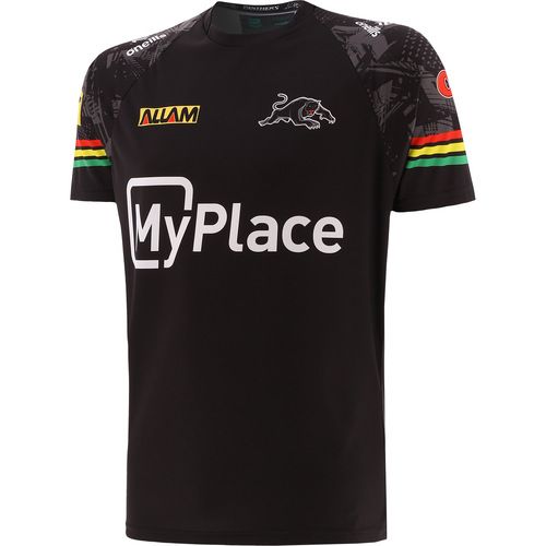 Penrith Panthers NRL O'Neills Training Shirt Black Sizes S-7XL! T4
