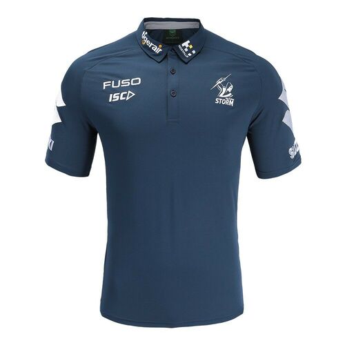 Melbourne Storm NRL ISC Navy Media Polo Shirt Size S-5XL! T9