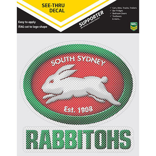 Official South Sydney Rabbitohs NRL iTag UV Car See Thru Window Decal Sticker