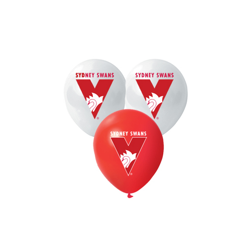 Official AFL Sydney Swans Happy Birthday Party Latex Helium Balloons (25 Pack)