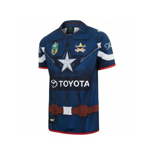 NQ Cowboys NRL Captain America Marvel Jersey Adults, Ladies Sizes ONLY! T7