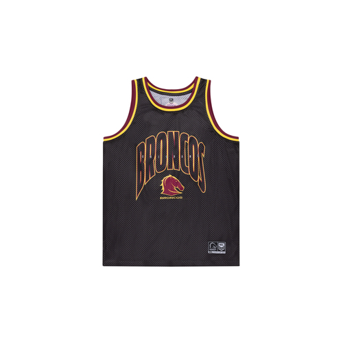 Brisbane Broncos NRL NAR Basketball Singlet Kids Size 8-16! S4