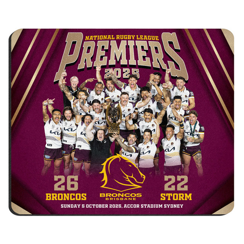 Brisbane Broncos NRL 2025 Premiers Celebration Photo Mouse Mat Pad P2! In Stock!