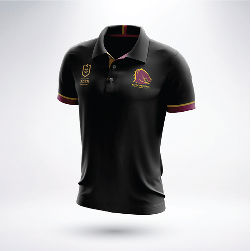 Brisbane Broncos NRL 2025 Premiers Polo Shirt Size S-5XL! In Stock!