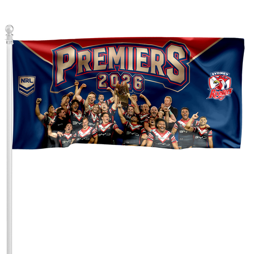 Sydney Roosters NRL Premiers 2026 Team Photo Flag Pole Flag P2! PRESALE