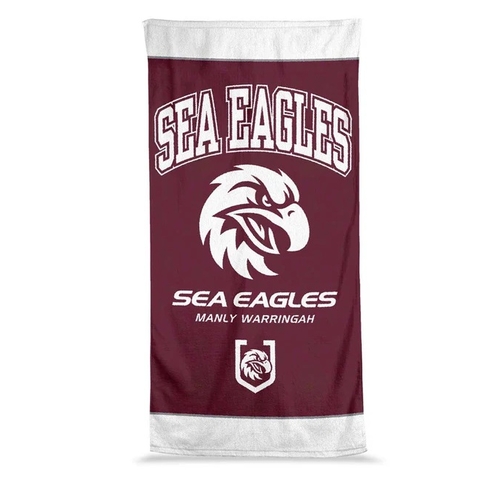 Manly Sea Eagles NRL Jumbo Beach Bath Towel 90cm by 170cm!