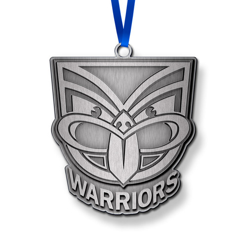 Official NRL New Zealand Warriors 3D Metal Logo Christmas Ornament