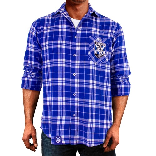 CB Bulldogs NRL Flannel Shirt Button Up T Shirt Sizes S-5XL! S1
