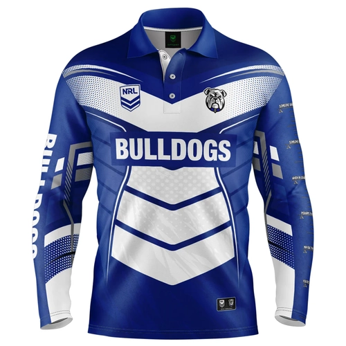 Canterbury Bankstown Bulldogs NRL 'Cyber' Fishing Shirt Sizes S-5XL!