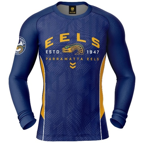 Parramatta Eels NRL Ashtabula 'Blocker' Long Sleeve Rash Vest Sizes S-2XL!