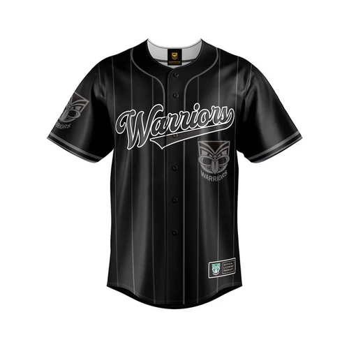 New Zealand Warriors NRL 'Blackout' Baseball Jersey Slugger Kids Sizes 8-14!