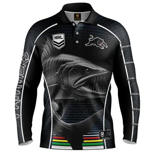 Penrith Panthers NRL Barracuda Fishing Shirt Mens Sizes S-5XL!