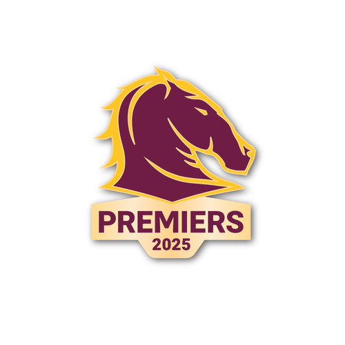 Brisbane Broncos NRL 2025 Premiers Logo Pin! In Stock!