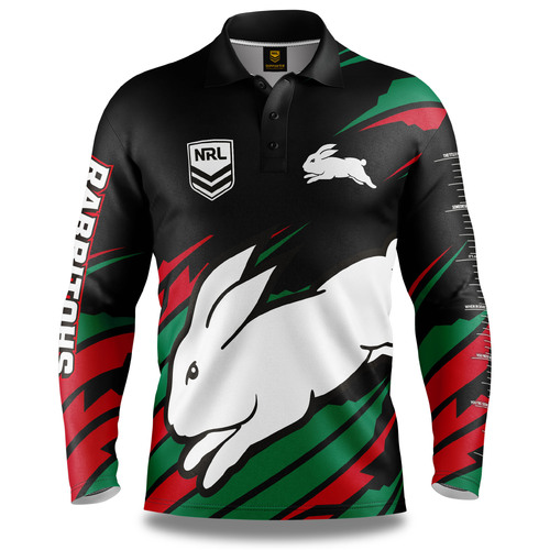 South Sydney Rabbitohs NRL Ignition Fishing Shirt Youth Kids  Sizes 6-14!