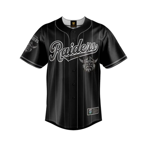 Canberra Raiders NRL 'Blackout' Baseball Jersey Slugger Sizes Sizes S-5XL!