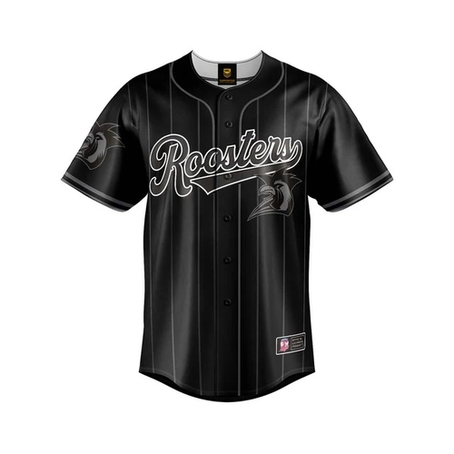 Sydney Roosters NRL 'Blackout' Baseball Jersey Slugger Sizes Sizes S-5XL!