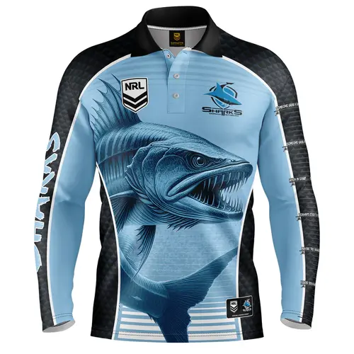 Cronulla Sharks NRL Barracuda Fishing Shirt Mens Sizes S-5XL!