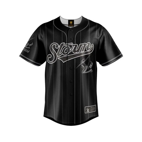 Melbourne Storm NRL 'Blackout' Baseball Jersey Slugger Sizes Sizes S-5XL!