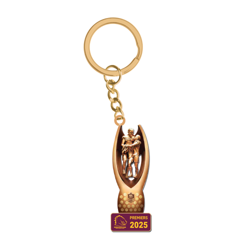 Brisbane Broncos NRL 2025 Premiers 3D Trophy Keyring! In Stock!