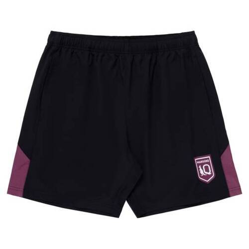Queensland Maroons QLD SOO Performance Black Training Shorts Sizes S-5XL! S4