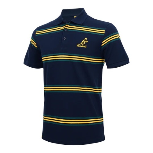 Australian Wallabies ARU Rugby Union Stripe Pique Polo Sizes S-5XL!