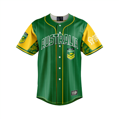 Australian Kangaroos RLWC 2026 Slugger Baseball Jersey Shirt Sizes S-5XL!