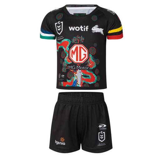South Sydney Rabbitohs NRL Classic Indigenous Jersey Infant Set Sizes 0-6! T2