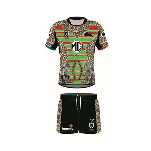 South Syd Rabbitohs NRL Classic Indigenous Jersey Toddler Set Sizes 0-4! T3