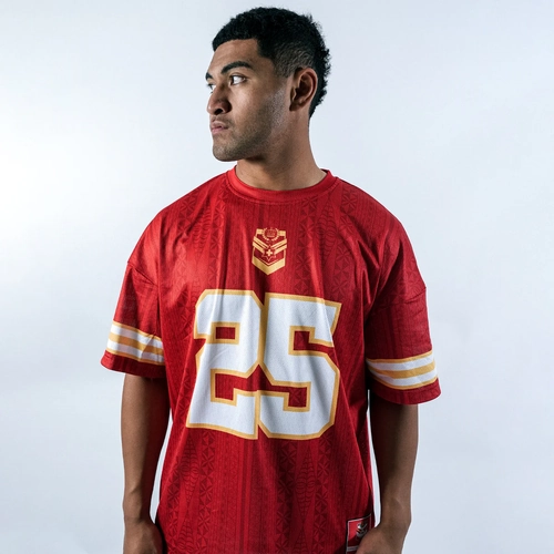 Tonga Rugby League 2025 Players Dynasty Oversized T Shirt Jersey Sizes S-7XL!