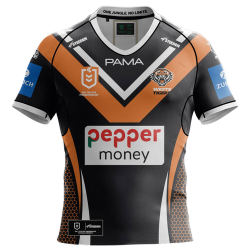 Wests Tigers NRL 2025 Steeden Home Jersey Kids Sizes 6-14!