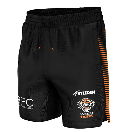 Wests Tigers NRL Steeden Training Shorts Sizes S-7XL! T3