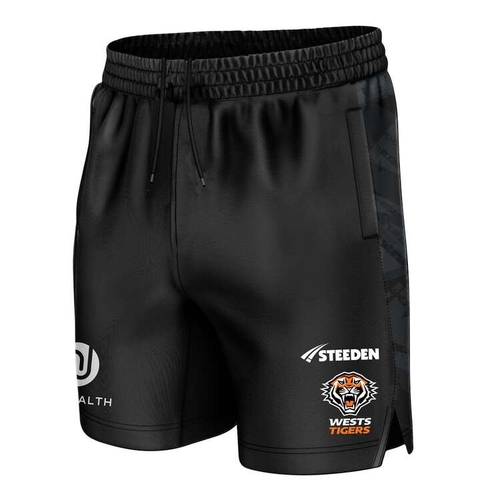 Wests Tigers NRL 2025 Steeden Players Gym Training Shorts Sizes S-7XL!